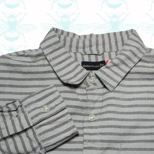 Modern Amuesement Gray Striped Long Sleeve Button Up Men's Size - M